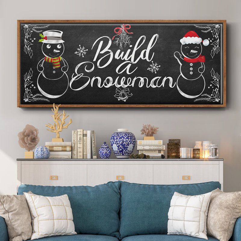 «Build a Snowman» - Toile encadrée, H 8 po x l 20 po