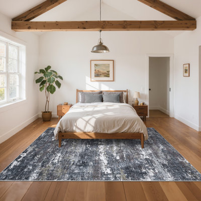 Tapis moderne lavable abstrait avec envers antidérapant