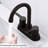 Oil Rubbed Bronze Rv Bathroom Faucet With 2 Handles. Modern Sink For 2/3 Hole. Solid Brass Plastic Construction, Stainless Steel 30 Minutes Installation Method Procedure-121617418