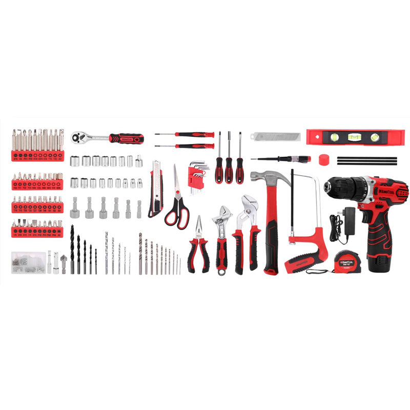 Ensemble d'outils 276 pièces - Boîte à outils avec perceuse électrique sans fil 12V
