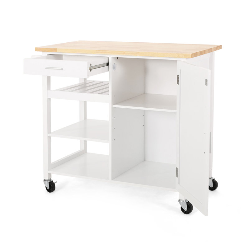 Chariot de cuisine (tabouret non inclus), Blanc