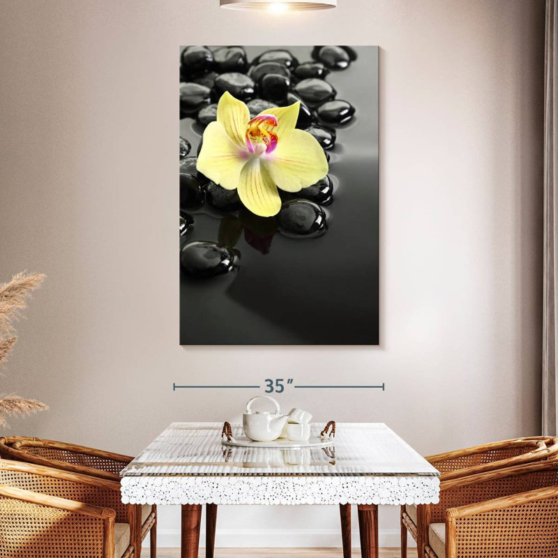 Orchidée jaune Kerrick, H 51 po x l 34 po