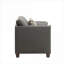 Fauteuil d'appoint en lin gris anthracite pour adultes Laurissa, siège supplémentaire avec 3 coussins inclus pour le salon