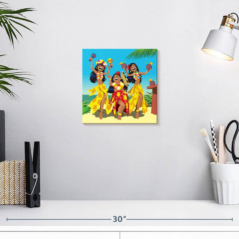 Hawaiian Hula Dancers, H 10 po x l 10 po