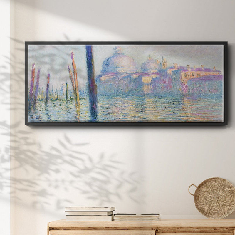 Le Grand Canal à Venise, 1908 01, Toile avec cadre flottant noir, H 8 po x l 20 po x P 1,5 po