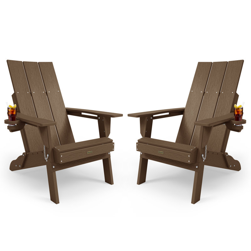 Chary Outdoor Adirondack Chair, Brown