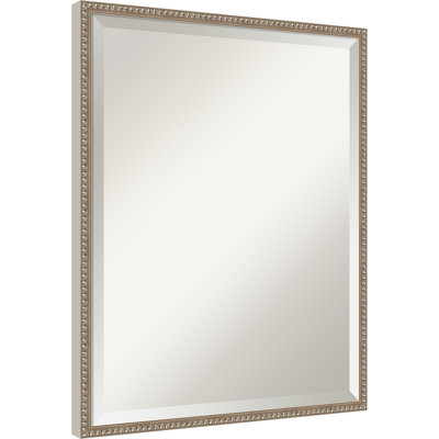 Patrick Silver Beveled Wood Bathroom Wall Mirror