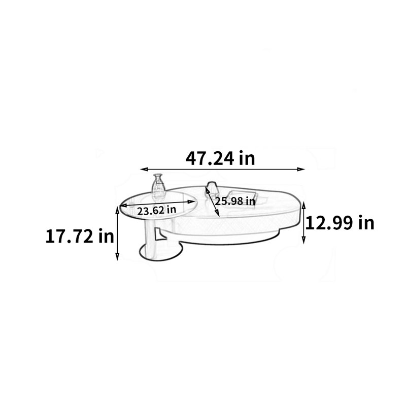 Edie, 17.72" H x 70.86" L x 25.98" W