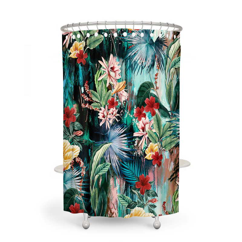 Rideau de douche simple Floral, H 83 po x l 70 po