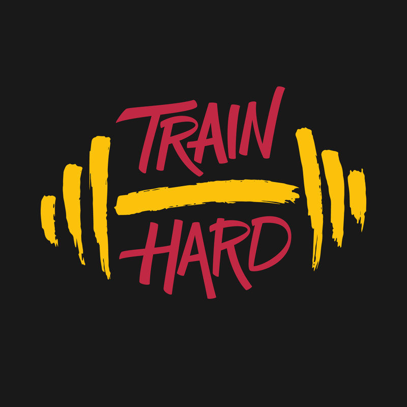 Train Hard Placard - Wrapped Canvas Print, 30cm H x 30cm W x 3.8cm D