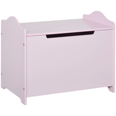 Leonhard Harriet Bee Wooden Kids Toy Box with Safety Hinge, Children Storage Chest Pink