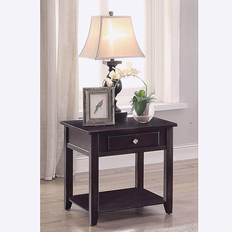 Walnut wood single-layer side table