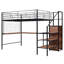 Lit mezzanine en métal noir avec bureau, tablettes latérales et bureau Cadre. Rangement sous l'armoire. 94,1 po x l 56 po x H 67,9 po. Instructions d'assemblage incluses. Améliorez l'organisation de votre chambre à coucher-522026853-522026854