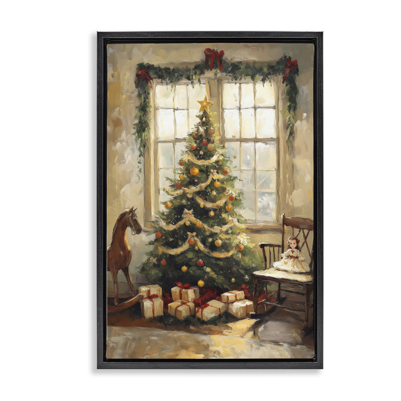 Cadre flottant de Noël pour fenêtre, design par Petal Prints Design, Cadre flottant noir de jais, H 25 po x l 17 po