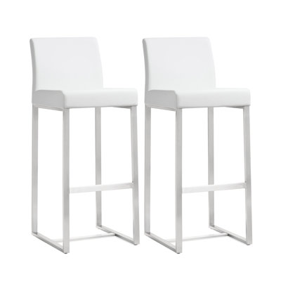Upholstered Counter Stool with Metal Frame