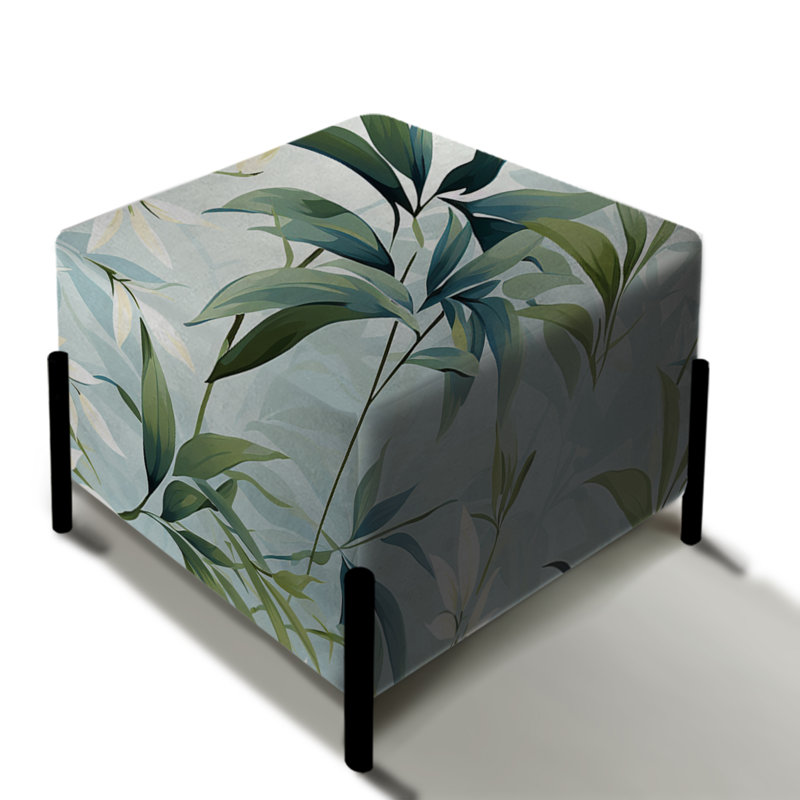 Bamboo Tranquility Tropical Pattern - Tropical Square Ottoman