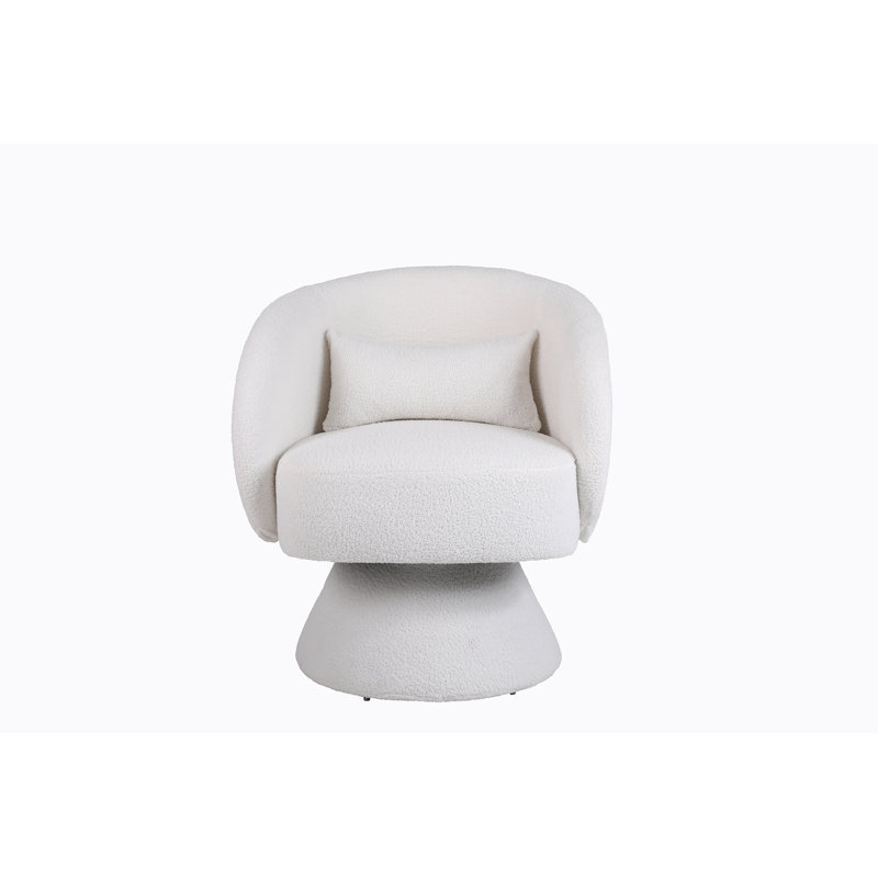 Fauteuil pivotant de 26,40 po Huertes, Tissu blanc