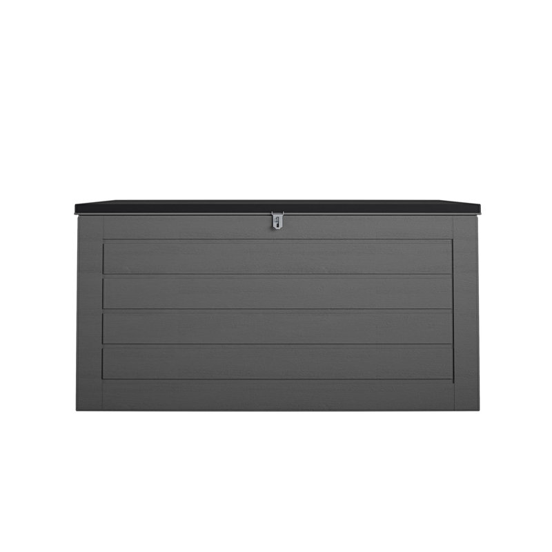 180 Gallon Water Resistant Plastic Lockable Deck Box, Black/Charcoal