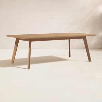 Rectangular Teak Solid Wood Outdoor Dining Table , 86 " W 43 " D