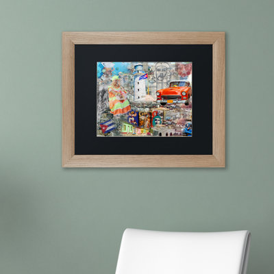 Echevarria 'Red Taxi' Framed Graphic Art Print