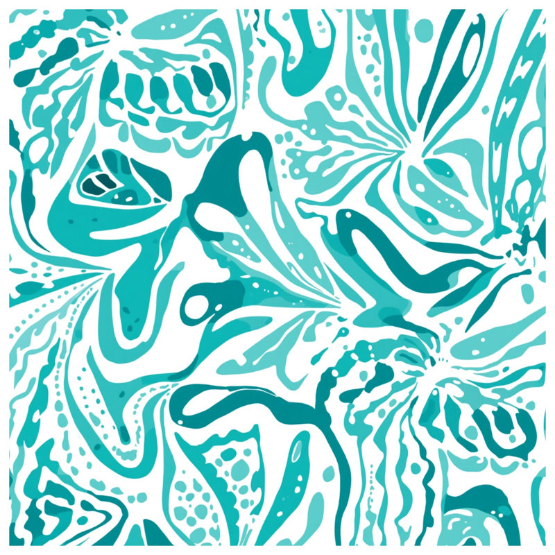 Couvertures florales abstraites turquoise, 60in W x 80in H