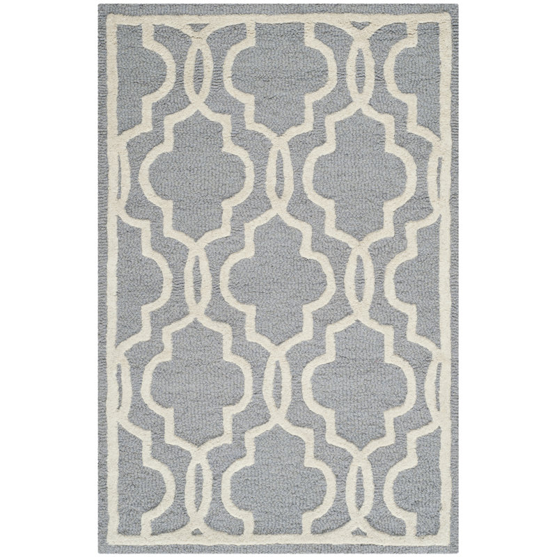 Cannen Hand Tufted Wool Geometric Rug, Rectangle 5' x 7'