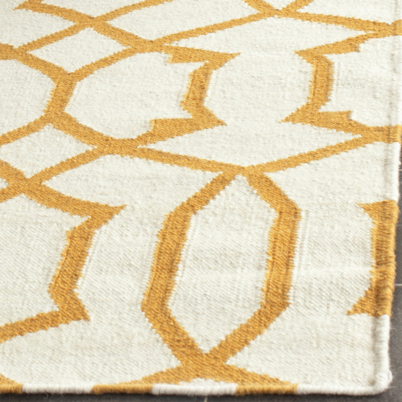 Feliciano Geometric Wool Hand Woven Area Rug, Rectangle 152 x 244 cm
