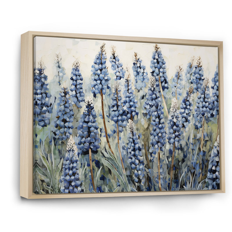 Magical Blue Bonnets Meadows II, reproduction d'art sur toile, H 24 po x l 32 po x P 1 po, Naturel