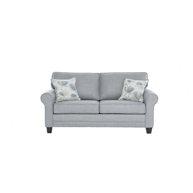 Meerab Rolled Arm Sofa Bed, Rumble Smoke, 39" H x 76" W x 39" D