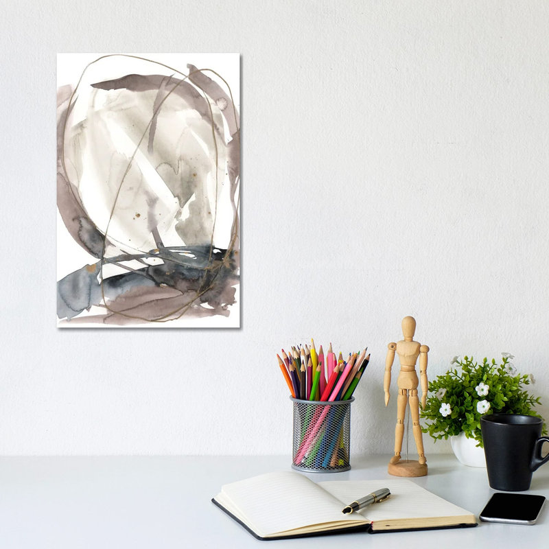 Inky Vortex II by Jennifer Goldberger - Wrapped Canvas Painting, 20.32 cm H x 30.48 cm W