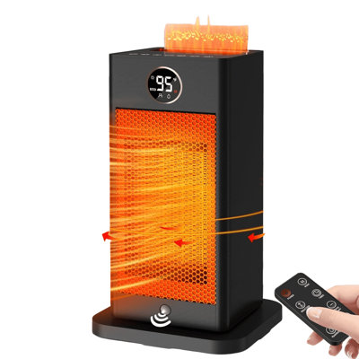 Smart Ptc Ceramic Space Heater With Motion Sensor And Built-in Humidifier, Portable Electric Heater With Etl Safety Protection