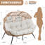 Fauteuil en osier pour 2 personnes avec coussins