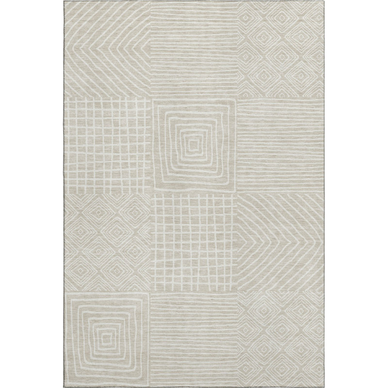 Premium Machine Washable Corry AMF1044 Geometric Rug, Rectangle 10' x 14'