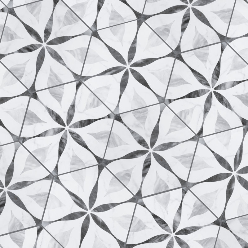 Carreau de porcelaine à motif hexagonal 7 po x 8 po Classico Bardiglio