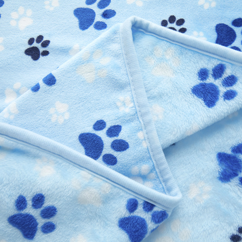 Animal Print Outdoor Fleece / Microfiber Pet Blanket, Blue