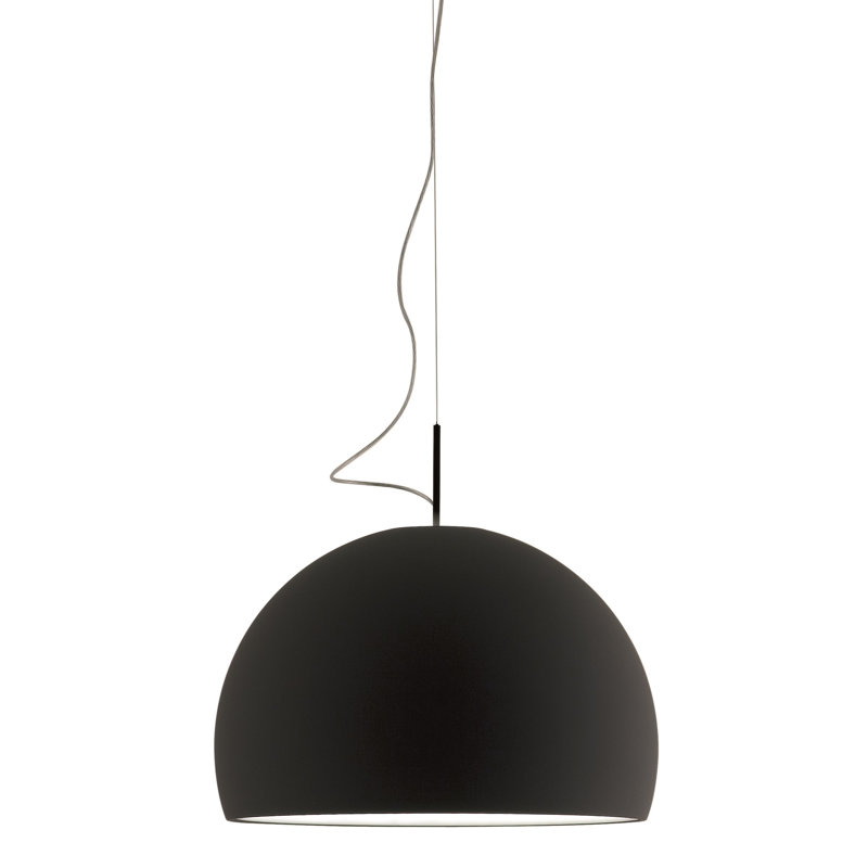 Biluna 1 - Light White Dome Pendant, Matt Black