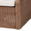 Bohemian Foot Stool Constructed From Natural With Braided Detailing, Removable Foam - Padded Fabric Cushion, Versatile As Footstool Or Extra Seat, Fully Assembled, Brown, 25.08 In Depth, 28.17 Width,