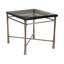 Modern Cirrus 24" Wide Rectangular Cast Glass Top Antique Brass End Table