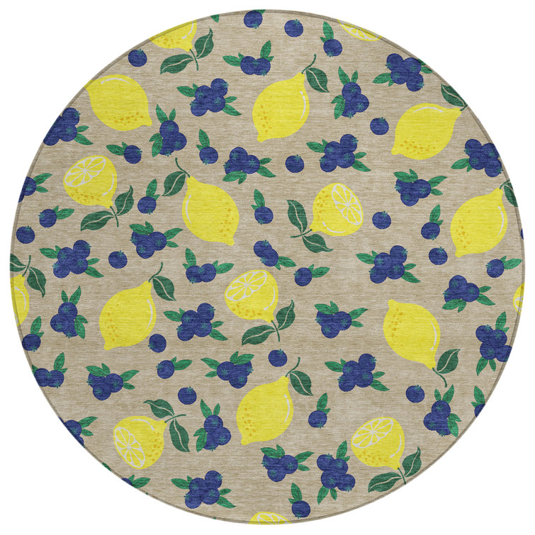 Machine Washable Indoor/Outdoor Adalaide ACN2354 Fruits Rug