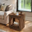 23.62" End Table, Wood Square Side Table Nightstands with Storage