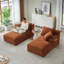 Chaise longue double Calyssa avec rembourrage à ressort haute densité et tissu en velours côtelé durable-126097439