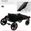 Poussette pour animal de compagnie moyenne pliable en 1 clic, option de rangement, amortisseur de chocs, fenêtre en filet, harnais, équipement de mobilité pour grand chien noir, pliable, compartiment, tour en douceur, laisse,