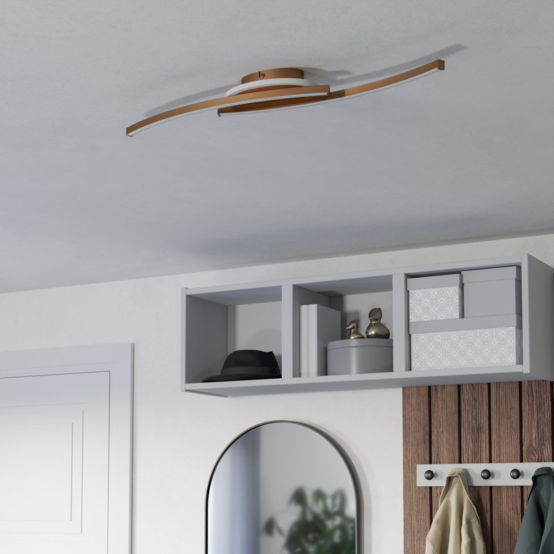 Hegg Plastic LED Semi Flush Mount, Satin Nickel