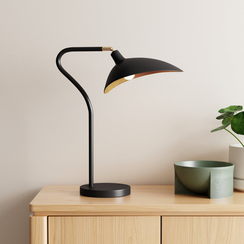Girard Adjustable Metal Arched Lamp, Black