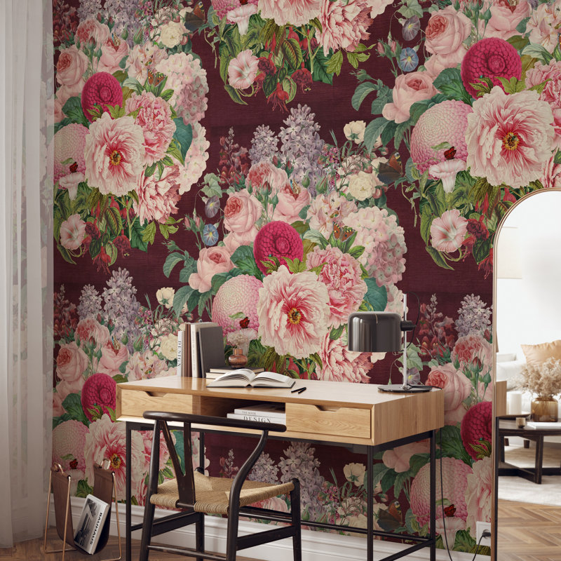 Cevilla Dark Velvet Floral Wallpaper