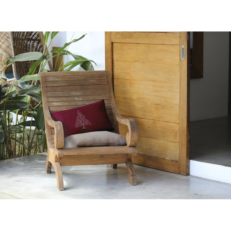 Filigree Indoor/Outdoor Reversible Throw Pillow, Cranberry