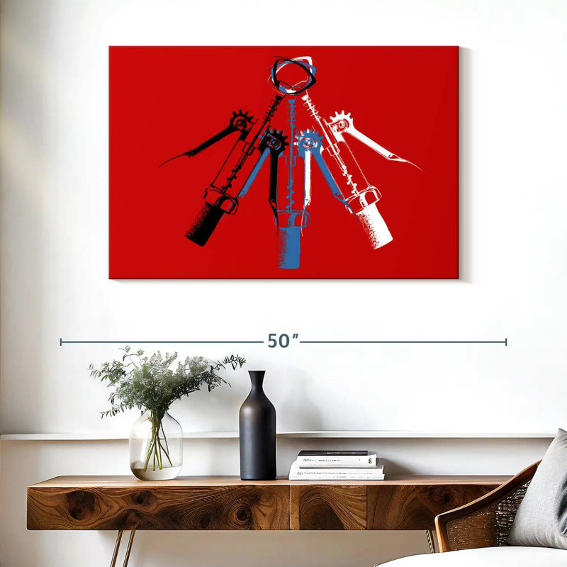 Senne Wine Corkscrew Trio, 26" H x 39" W