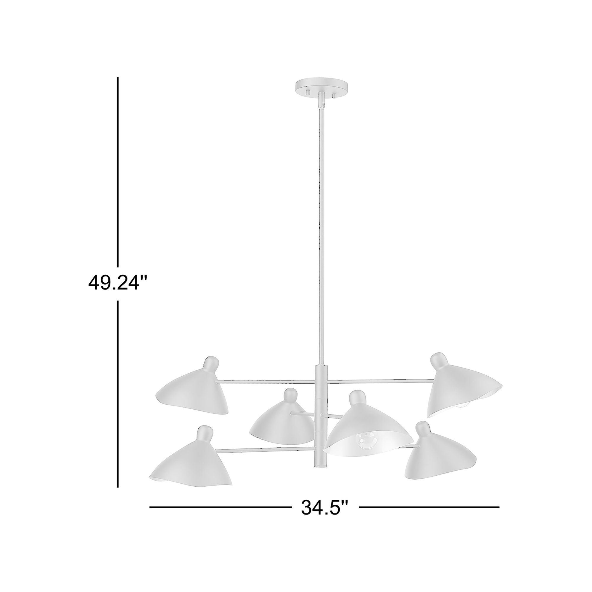 Warhol 6 - Light 34.5" Wide Sputnik Cone Chandelier