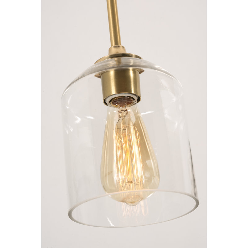 Luminaire suspendu 8 po William - laiton satiné, Laiton satiné, H 73,2 po x l 7,87 po x P 7,87 po
