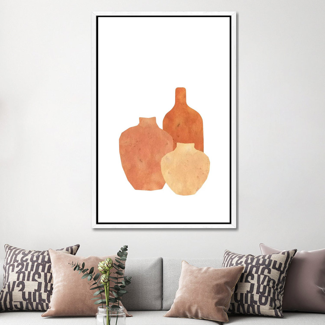 Terracotta Clay Vases by Whales Way - Painting on Canvas